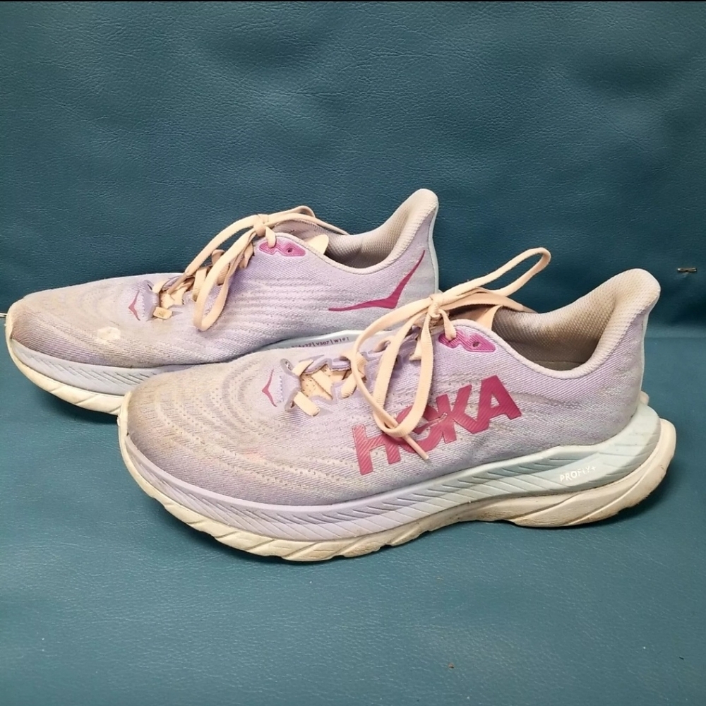 Hoka One Mach 5 Baby Lavender Pale Blue Running Shoe Sneakers Women 8.5